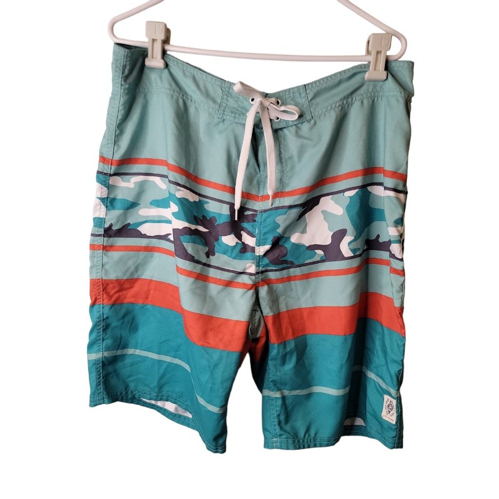 Life is Good Size 38 Mens Board Shorts Camo Striped